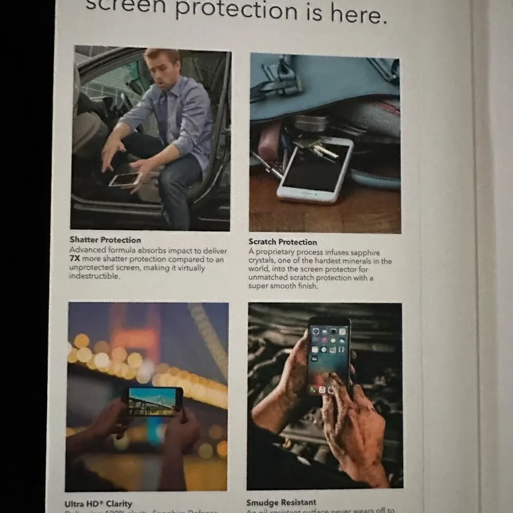 Invisible Shield Sapphire Defense Hybrid glass iPhone X NIB